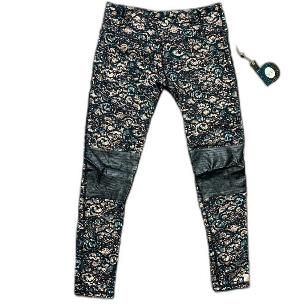 $128 New Body Rock Sport Workout Pants Moto Leggings Ankle Zipper Activewear S
